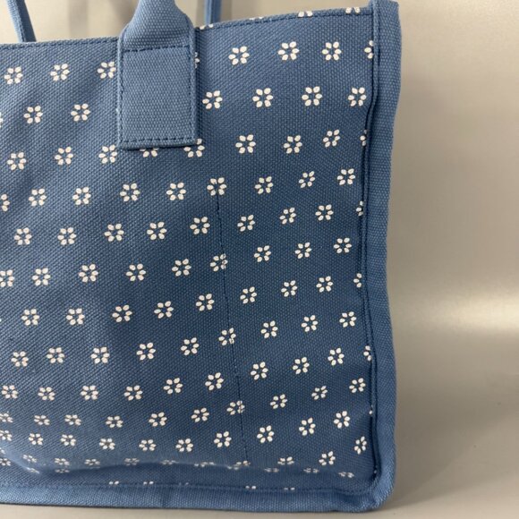 J. CREW STRUCTURED TOTE BAG ONE SIZE - CHAMBRAY BLUE WHITE - Picture 8 of 15